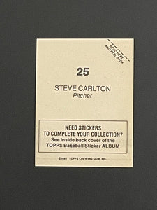 Steve Carlton 1981 Topps Baseball Sticker #25