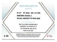 Houston Griffith 2023 Sage Red Foil AUTOGRAPH Mint ROOKIE Card  #A-HG
