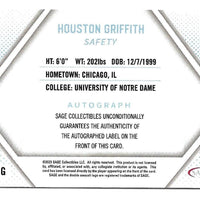 Houston Griffith 2023 Sage Red Foil AUTOGRAPH Mint ROOKIE Card  #A-HG