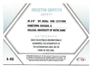Houston Griffith 2023 Sage Red Foil AUTOGRAPH Mint ROOKIE Card  #A-HG