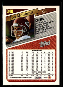 Joe Montana 1993 Topps Series Mint Card #340