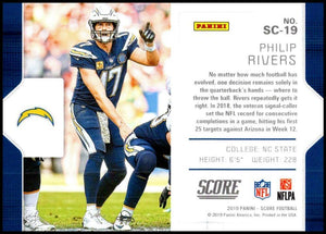 Philip Rivers 2019 Score Signal Callers Series Mint Card #SC-19