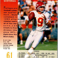 Joe Montana 1994 Pro Line Live Series Mint Card #61