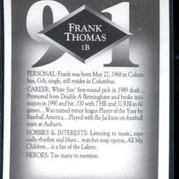 Frank Thomas 1991 Leaf Studio Series Mint Card #40