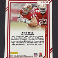 Nick Bosa 2022 Donruss Dominators Series Mint Insert Card #D-39