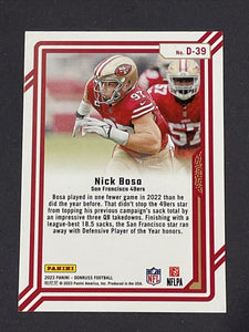 Nick Bosa 2022 Donruss Dominators Series Mint Insert Card #D-39