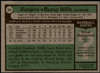 Bump Wills 1979 Topps Blue Jays ERROR VARIATION Series Card #369
