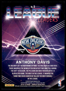 Anthony Davis 2018 2019 Panini  Donruss League Leaders Series Mint Card #5