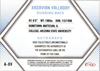 Xazavian Valladay  2023 Sage Red Autograph Card #A-XV
