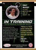 Colt McCoy 2010 SAGE Hit In Training Series Mint Rookie Card #176
