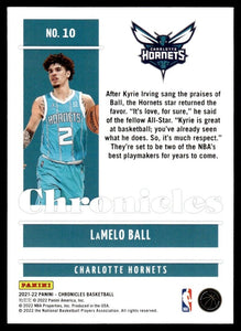 LaMelo Ball 2021 2022 Panini Chronicles Series Mint Card #10