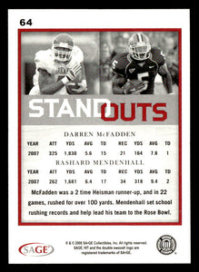 Darren McFadden 2008 SAGE HIT RB Standouts Series Mint Card #64