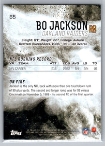 Bo Jackson 2014 Topps Fire Flame Foil Series Mint Card #65