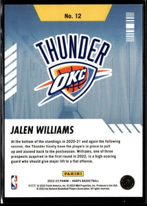 Jalen Williams 2022 2023 Panini Hoops Arriving Now Series Mint Card #12