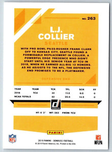 L.J. Collier 2019 Donruss Series Mint Rookie Card #263