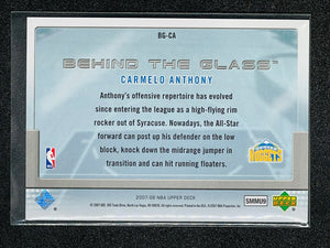 Carmelo Anthony 2007 2008 Upper Deck First Edition Behind The Glass Series Mint Card #BG-CA