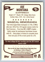 Joe Montana 2013 Topps Magic Series Mint Card #206
