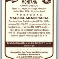Joe Montana 2013 Topps Magic Series Mint Card #206