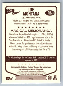 Joe Montana 2013 Topps Magic Series Mint Card #206