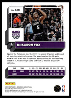 De'Aaron Fox 2022 2023 Panini Donruss Mint Card #138
