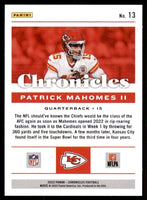 Patrick Mahomes II 2022 Panini Chronicles Series Mint Card #13
