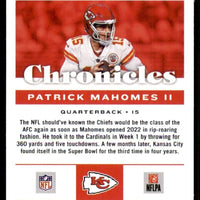 Patrick Mahomes II 2022 Panini Chronicles Series Mint Card #13