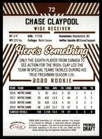 Chase Claypool 2020 Sage Hit Silver Series Mint ROOKIE Card #72
