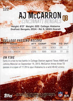A.J. McCarron 2014 Topps Fire Flame Foil Series Mint Rookie Card #122
