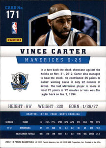 Vince Carter 2012 2013 Panini Series Mint Card #171
