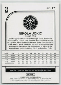 Nikola Jokic 2019 2020 Panini NBA Hoops Series Mint Card #47