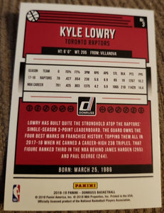 Kyle Lowry 2018 2019 Panini Donruss Holo Orange Laser Series Mint Card #3