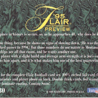 Joe Montana 1995 Fleer Flair Preview Series Mint Card #15