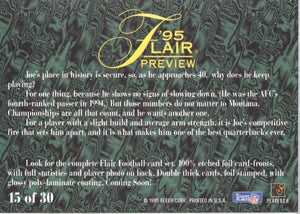 Joe Montana 1995 Fleer Flair Preview Series Mint Card #15