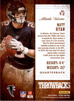 Matt Ryan 2019 Score Throwbacks Series Mint Card #T-2
