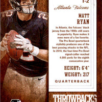 Matt Ryan 2019 Score Throwbacks Series Mint Card #T-2