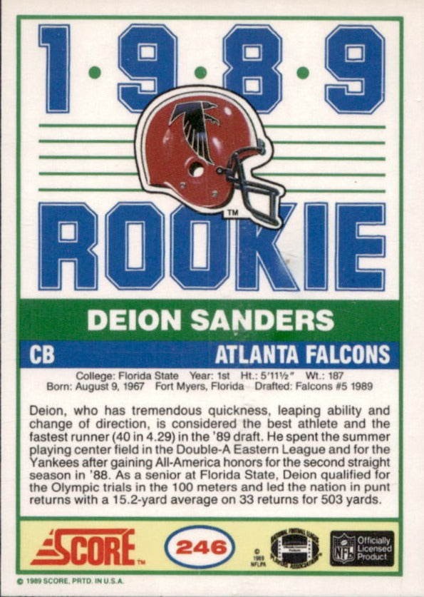 Deion Sanders Football Rookie Card