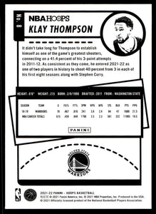 Klay Thompson 2021 2022 Panini Hoops Series Mint Card #8