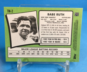 Babe Ruth 2013 Topps Update 1971 Mini Series Mint Card #TM-2