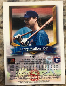 Larry Walker 1994 Topps Finest Superstar Sampler Limited Series Card