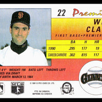 Will Clark 1991 O-Pee-Chee Premier Series Mint Card #22