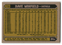 Dave Winfield 1987 Topps Tiffany Glossy Series Mint Card #770
