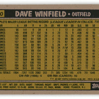 Dave Winfield 1987 Topps Tiffany Glossy Series Mint Card #770