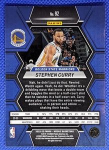 Stephen Curry 2022 2023 Panini Mosaic Mint Card #92