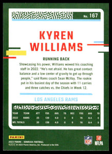 Kyren Williams 2023 Panini Donruss Series Mint Card #167