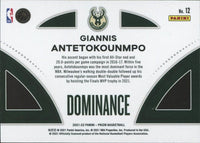 Giannis Antetokounmpo 2021 2022 Panini Prizm Dominance Series Mint Card #12
