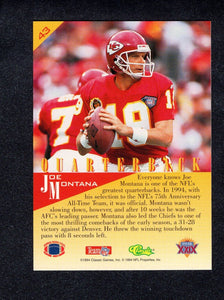 Joe Montana 1994 Classic NFL Experience Series Mint Card #43