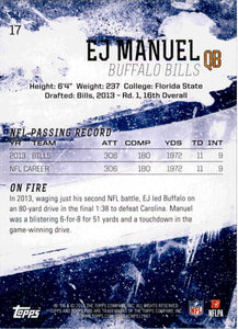 EJ Manuel 2014 Topps Fire Flame Foil Series Mint Card #17