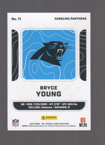 Bryce Young 2023 Panini NFL Sticker and Card Collection BLUE Foil Rookie Card #71  ONLY 199 MADE