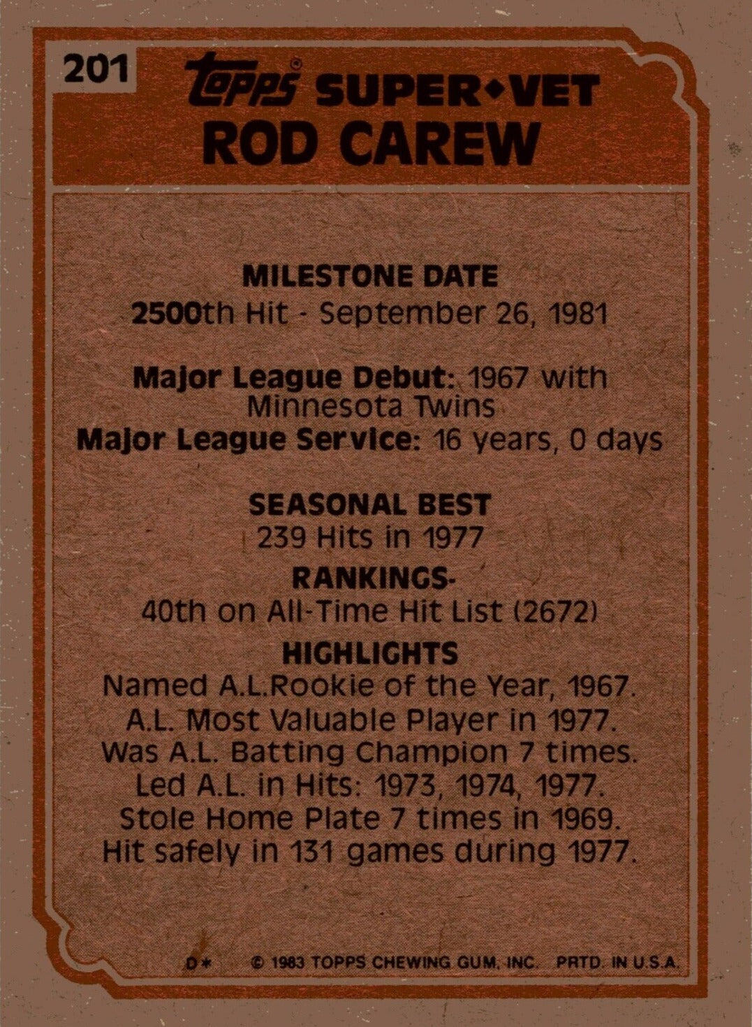 1973 Topps Rod Carew