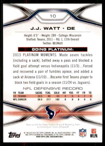 J.J. Watt 2014 Topps Platinum Series Mint Card #10